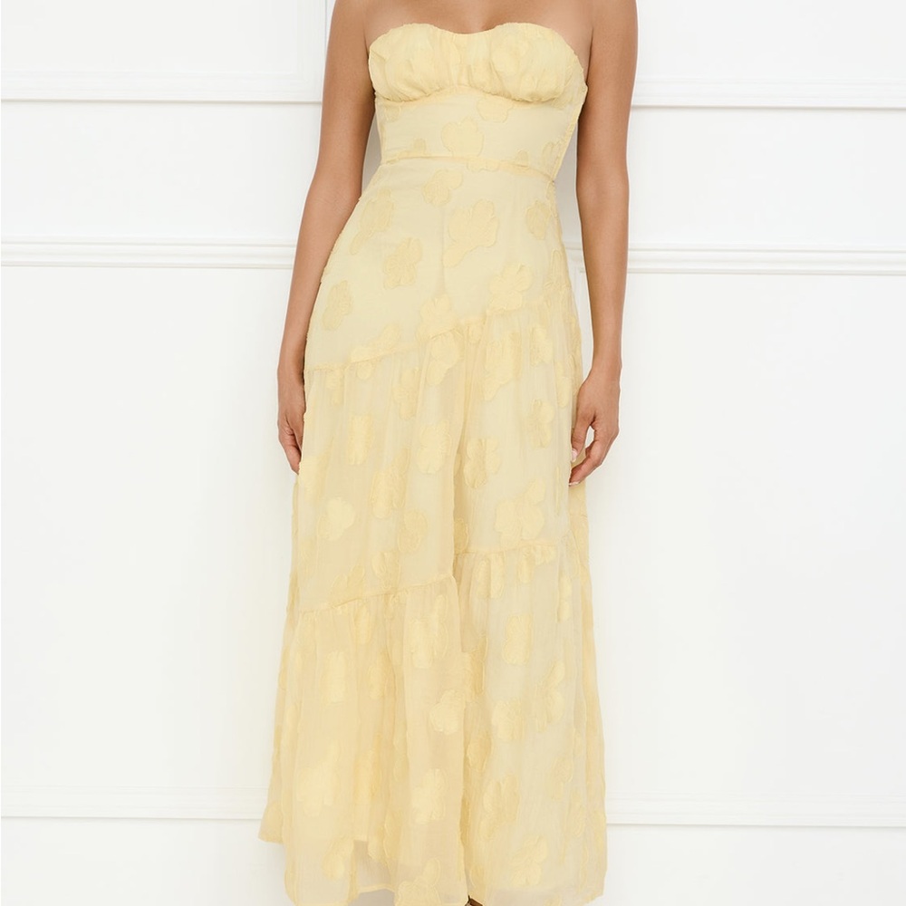 Hello Molly Strapless Yellow Dress